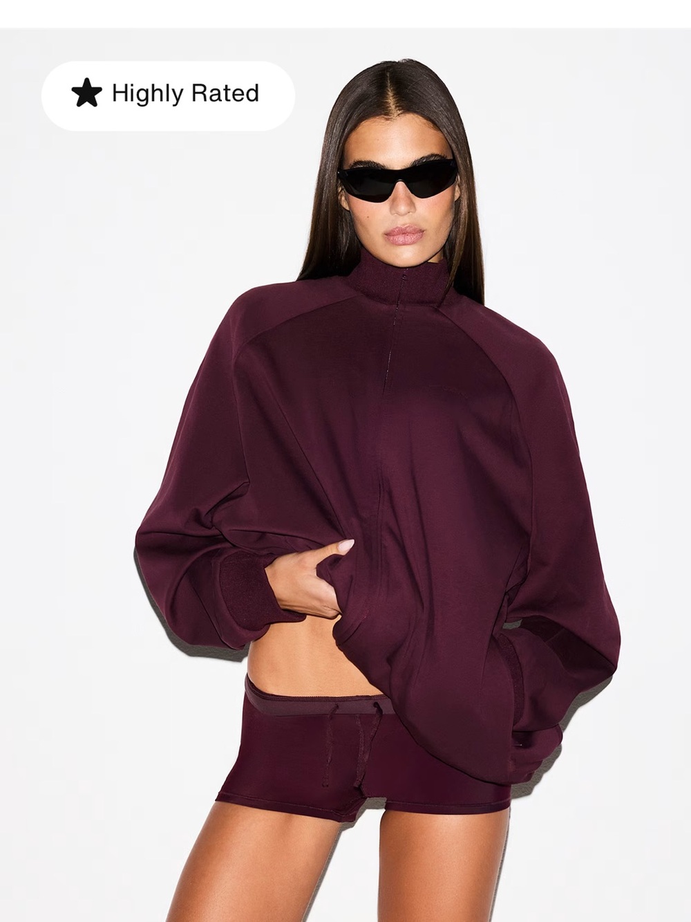 SKIMS UNSEX Full-Zip Sweater Jacket Matte Tricot NWOTs Oversized Medium